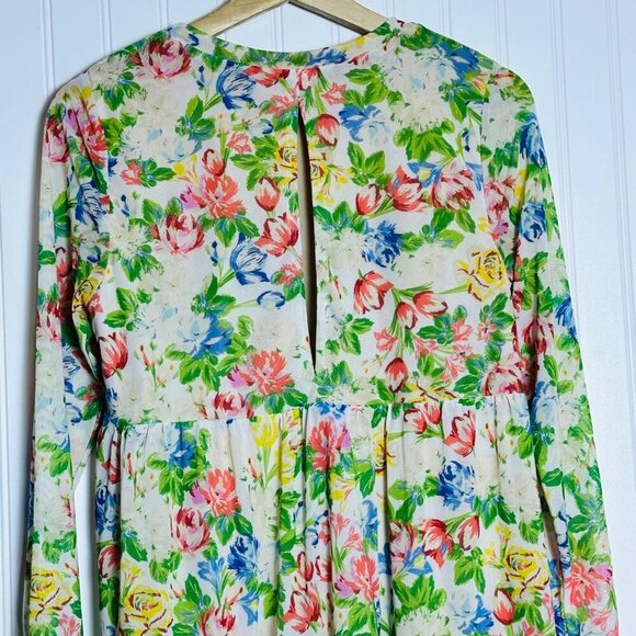 AFRM Women’s Floral Print Mini long Sleeve Dress Size Medium - Picture 8 of 12